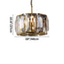 Round crystal chandelier with brass finish and geometric faceted glass panels, shown against white background.