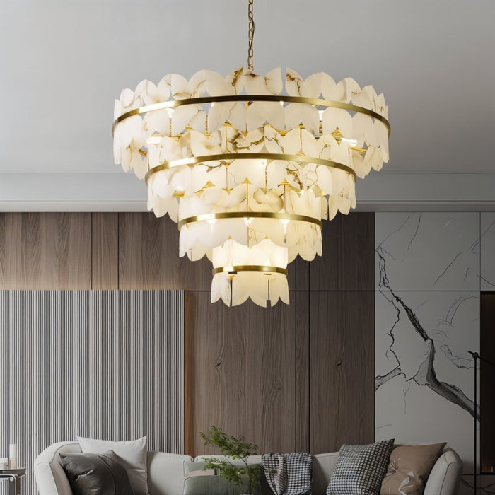 Patanga Alabaster Chandelier - Living Room Lights