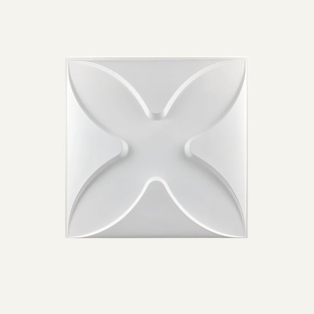 Pesni Wall Panel with smooth X-shaped 3D PVC design, suitable for modern wall panel installations in any room.