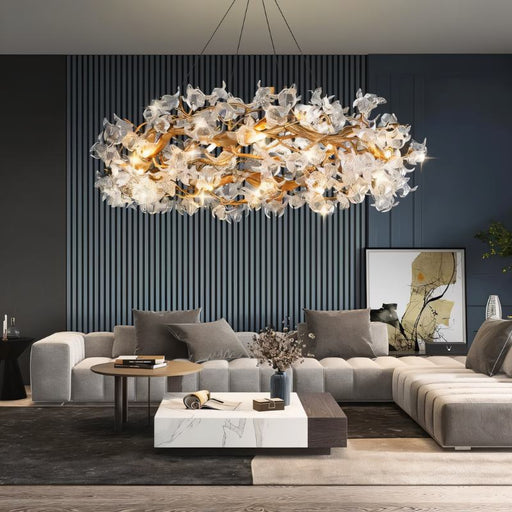 Petala Crystal Round Chandelier - Living Room Lighting
