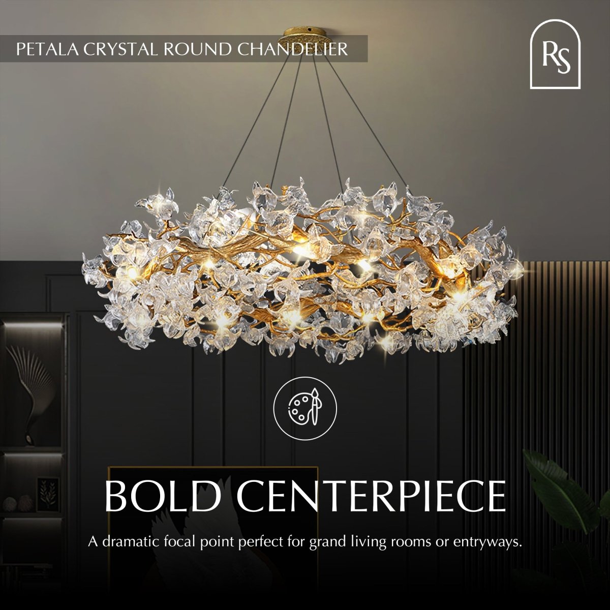 Petala Crystal Round Chandelier - Residence Supply
