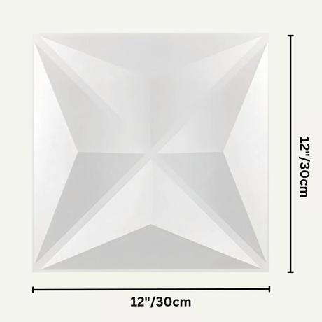 Plasta Wall Panel measuring 12x12 inches (30x30 cm), featuring a 3D diamond pattern for stylish wall decor in home or office spaces.