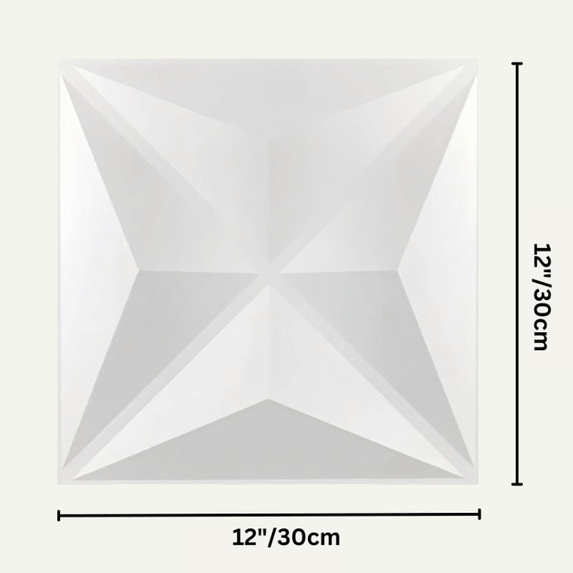 Plasta Wall Panel measuring 12x12 inches (30x30 cm), featuring a 3D diamond pattern for stylish wall decor in home or office spaces.