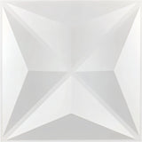 Plasta Wall Panel with geometric 3D diamond design in white PVC, ideal for modern interior wall decoration and easy installation.