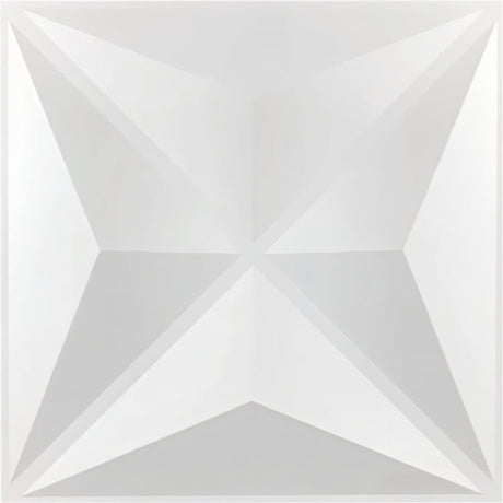 Plasta Wall Panel with geometric 3D diamond design in white PVC, ideal for modern interior wall decoration and easy installation.