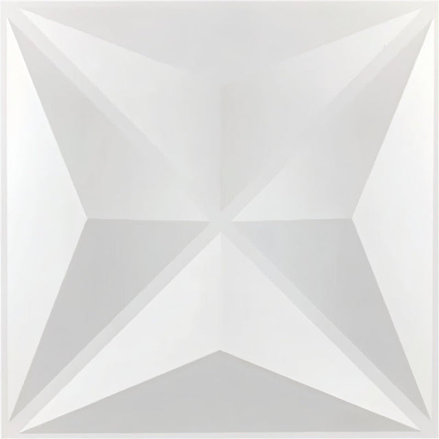 Plasta Wall Panel with geometric 3D diamond design in white PVC, ideal for modern interior wall decoration and easy installation.