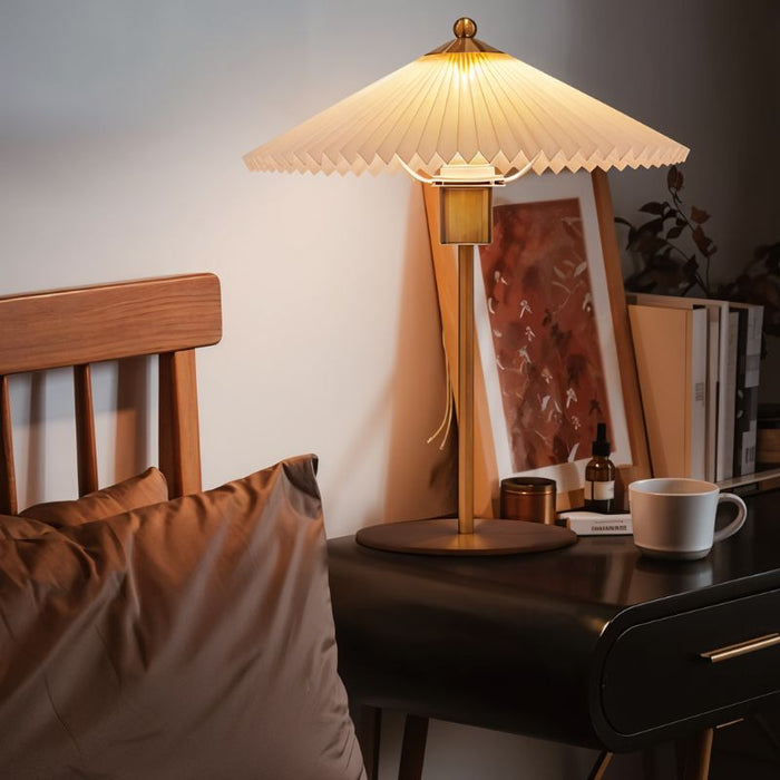 Plisse Table Lamp - Japanese Look with Ambient Lighting