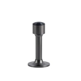 "Sculpted brass door stop with a sleek, tapered silhouette, brushed nickel polished finish, wide stable base, and magnetic hold, designed to prevent wall damage."