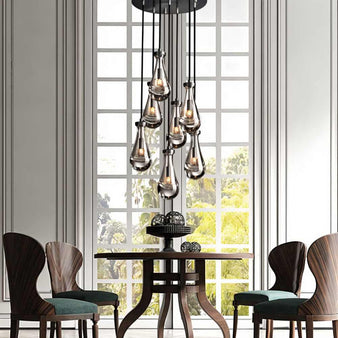 Pulcher Glass Tears Chandelier - Dining Room Lighting