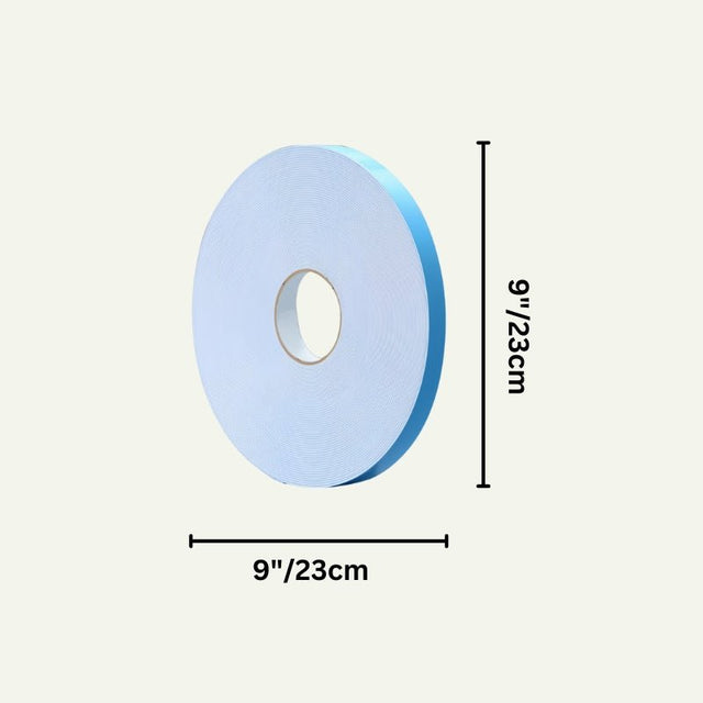 Double-sided adhesive tape roll measuring 9 inches, suitable for mounting Pursian Wall Panels securely on various surfaces.
