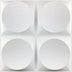 Pursian Wall Panel with four raised circular designs in white PVC, ideal for modern interior wall decor and easy installation.