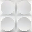 Pursian Wall Panel with four raised circular designs in white PVC, ideal for modern interior wall decor and easy installation.