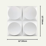 Pursian Wall Panel measuring 12x12 inches, featuring four 3D circular patterns for stylish wall enhancement in home or office spaces.
