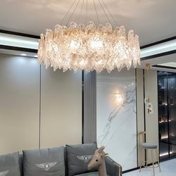 Rafahia Glass Crystal Chandelier - Living Room Lighting