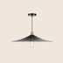 "Elegant black pendant light with a conical shade and gold accent, made from metal for a sleek, minimalist design in contemporary and industrial spaces."