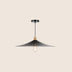 "Minimalist pendant light featuring a black conical shade with a gold accent, made from metal for contemporary or industrial spaces."
