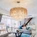Ratna Round Crystal Chandelier - Modern Lighting for Living Room