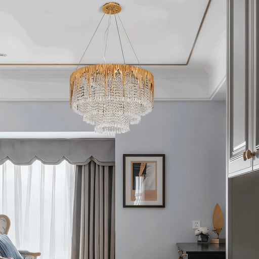 Ratna Round Crystal Chandelier - Living Room Lighting