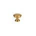 "A solid brass cabinet knob with a cylindrical design and machined detailing, on a white background."