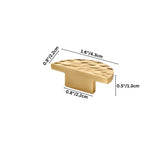 "Dimensions of a hammered brass half-circle knob, suitable for cabinetry and drawers, showcasing its textured design."