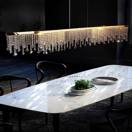 Rexana Crystal Linear Chandelier -Dining Room Light Fixtures