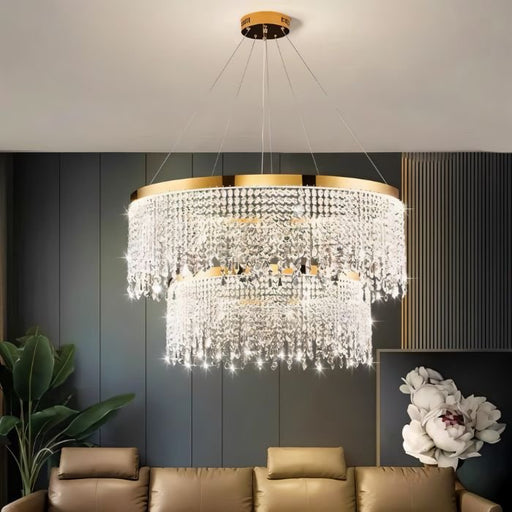 Rexana Crystal Tiered Chandelier - Living Room Lighting