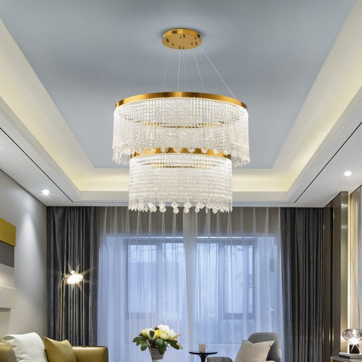 Rexana Crystal Tiered Chandelier - Living Room Lights