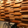 Close-up of Ronus Decorative Panel - Modern, Acoustic-Enhancing Design showing textured wooden layers for stylish and sound-enhancing interiors.