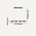 Four-light linear chandelier in brushed nickel with black canopy, 37.4" wide by 78.7" tall.