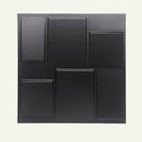 Black Rusan PVC Wall Panel with raised geometric design, ideal for bold DIY wall décor and modern interior styling.