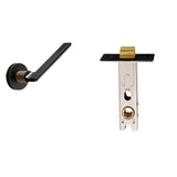 Sabaat Handle and Lock in black with latch mechanism, suitable for modern interior door installations.