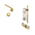 Sabaat Handle and Lock in gold with euro profile cylinder and mortise lock, offering a secure and stylish door solution.