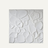 White Sabit PVC Wall Panel with 3D abstract design, ideal for waterproof, mold-proof, and stylish wall applications.
