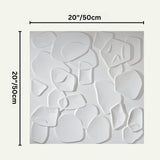 White Sabit PVC Wall Panel with 3D design shown with 20x20 inch dimensions, perfect for stylish and waterproof wall installations.