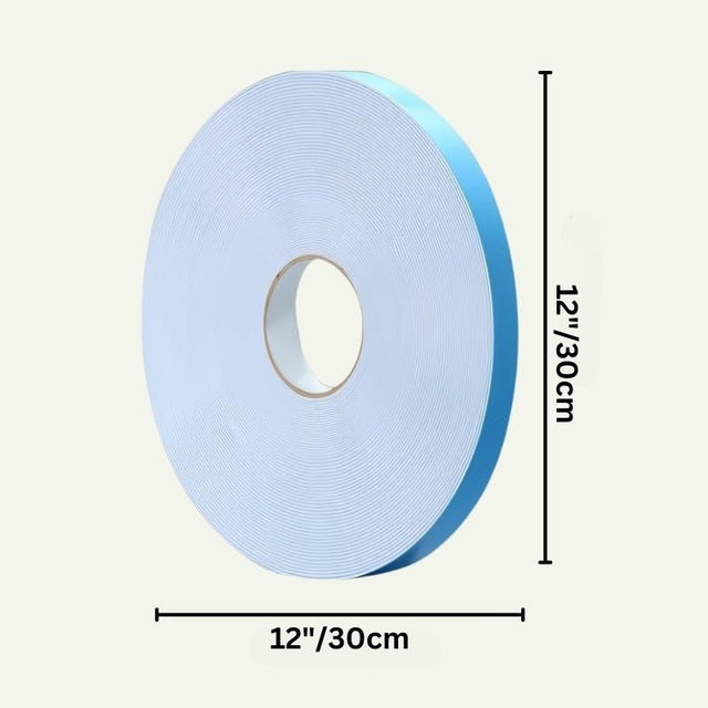 Double-sided adhesive tape roll measuring 12x30cm, used for easy installation of Sabit PVC Wall Panels on various surfaces.