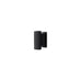 "Black zinc alloy knob with angular design, isolated on a white background."