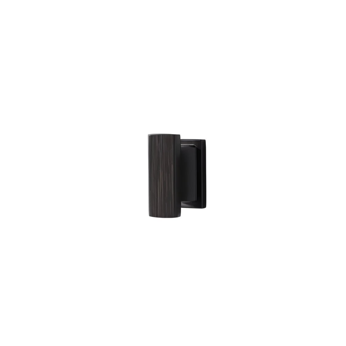 "Brown zinc alloy knob with angular design, isolated on a white background."