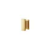 "Gold zinc alloy knob with angular design, isolated on a white background."