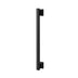 "Long black zinc alloy pull bar with angular design, isolated on a white background."