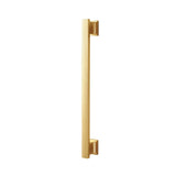 "Long gold zinc alloy pull bar with angular design, isolated on a white background."