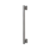 "Long silver zinc alloy pull bar with angular design, isolated on a white background."