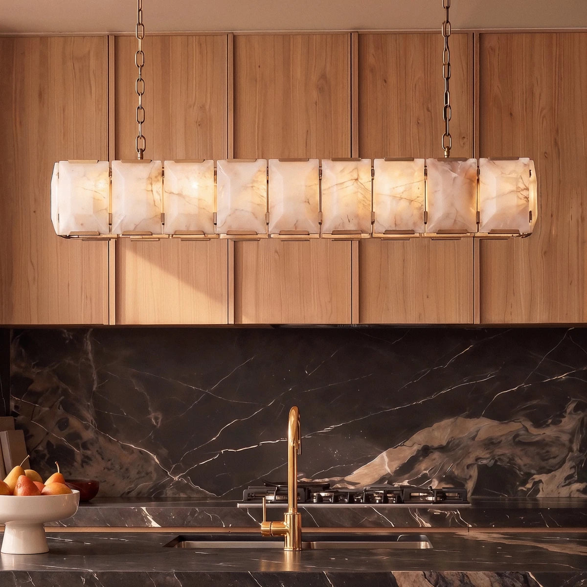 Sakhra Alabaster Linear Chandelier - Residence Supply