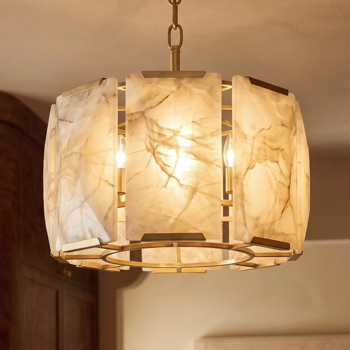 Sakhra Round Alabaster Chandelier - Residence Supply
