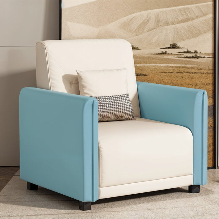 Scaun Scandinavian Minimalist Accent Chair: With its minimalist silhouette and light wood legs, this accent chair embraces the simplicity and elegance of Scandinavian design, creating a serene and modern atmosphere in any room.