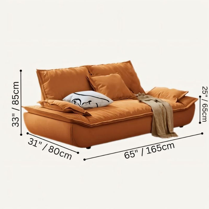 Easy Maintenance: Designed for convenience, the Sellae Pillow Sofa is easy to clean and maintain. Removable pillow covers make spot cleaning a breeze, while the sofa's sturdy construction ensures long-lasting performance.
