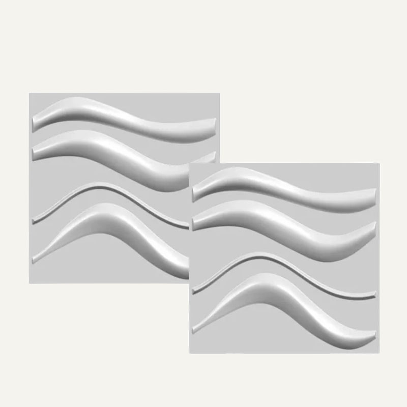 Close-up of Serfa Wall Panel showing two square PVC panels with raised wave patterns for stylish wall decoration.
