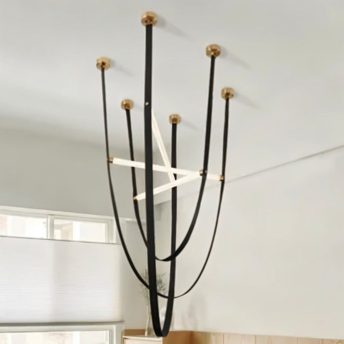 Shalom Leather Chandelier - Modern Lighting