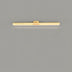 Linear ceiling light fixture in brushed gold finish mounted on gray background.