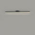 Linear ceiling light with black metal finish and integrated LED strip casting warm white glow on gray background.