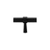"Black brass pull bar with cylindrical design and subtle accents, isolated on a white background."